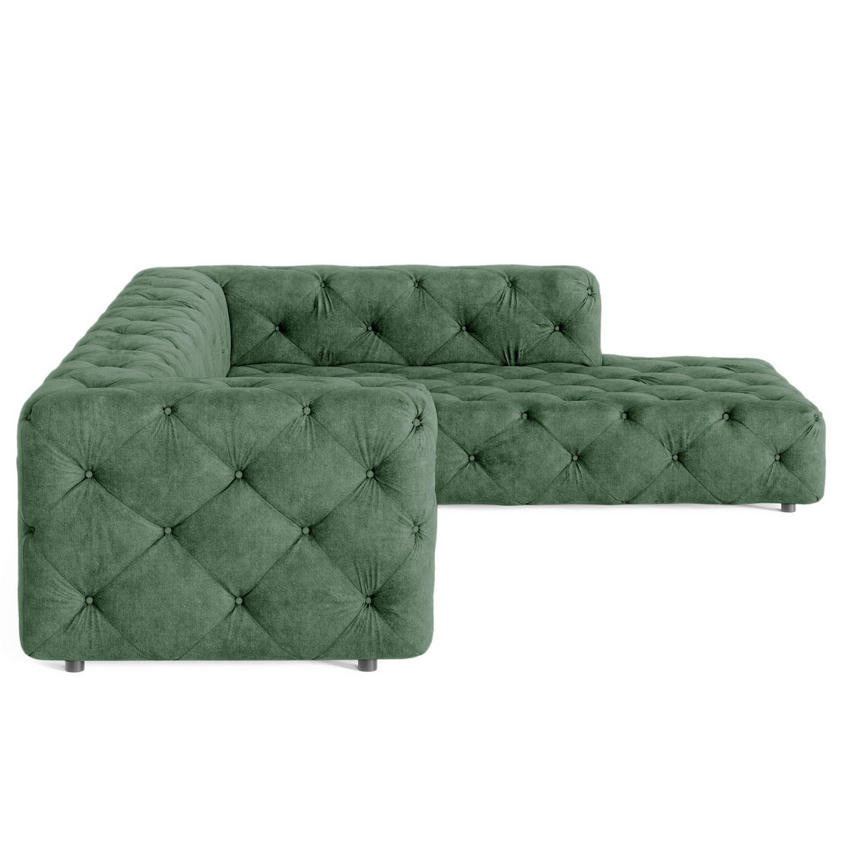 ECKSOFA Mikrofaser Waldgrün  - Waldgrün/Schwarz, Design, Kunststoff/Textil (325/228cm) - P & B