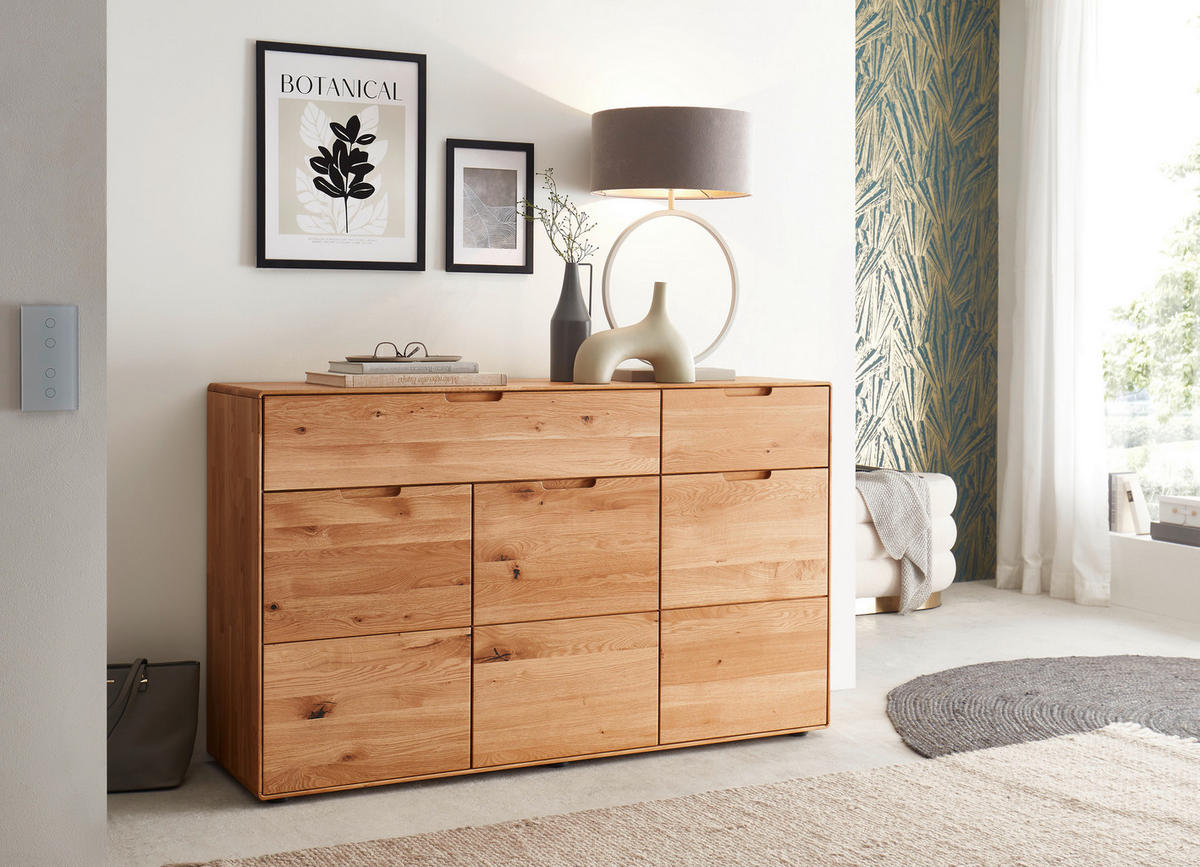 KOMMODE , 149/91/40 cm, 2 Schublade(n)  - Wildeiche, Design, Holz (149/91/40cm) - Livetastic