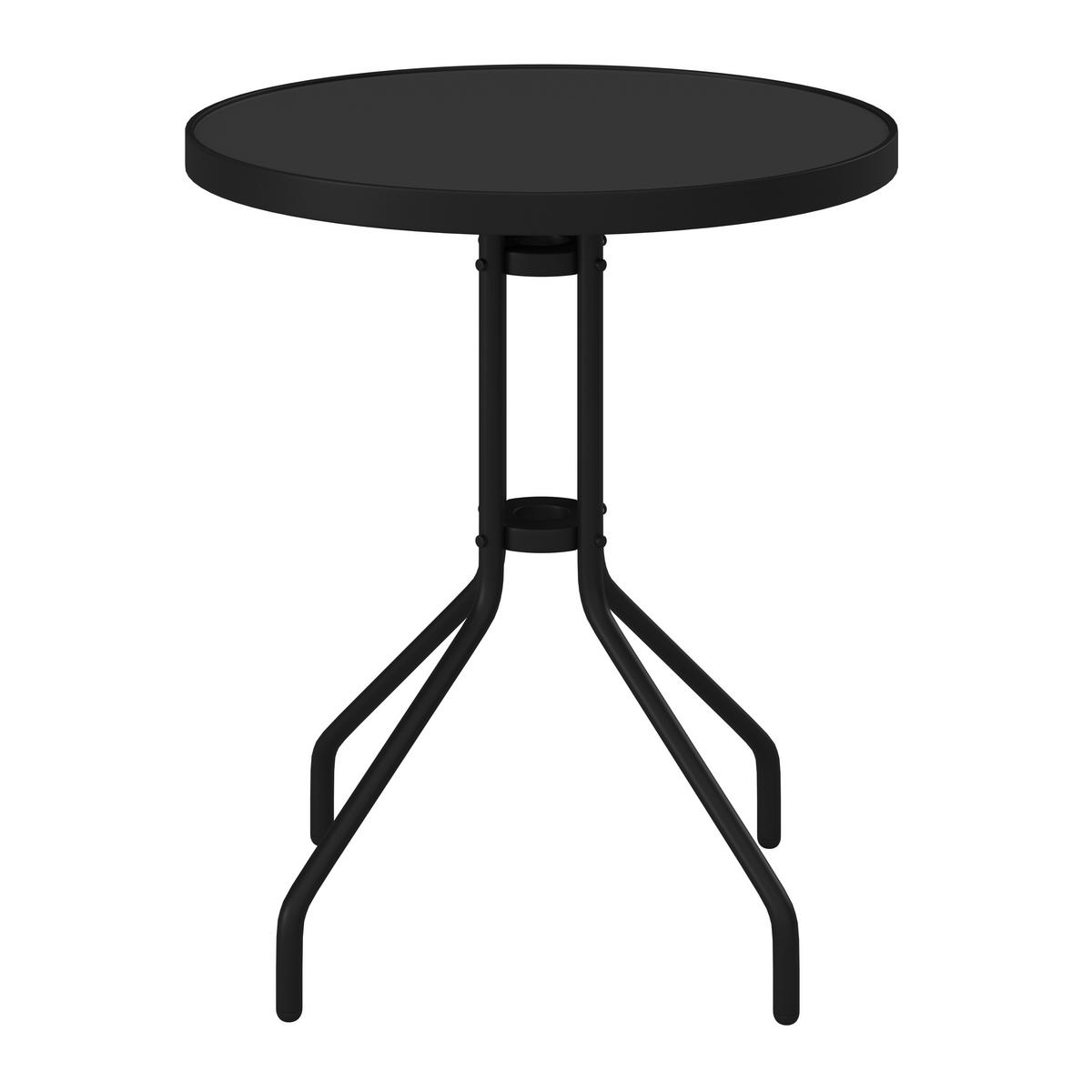 BALKONSET  - Schwarz, MODERN, Glas/Kunststoff (60/52/70/72/60/60cm) - Ambia Garden