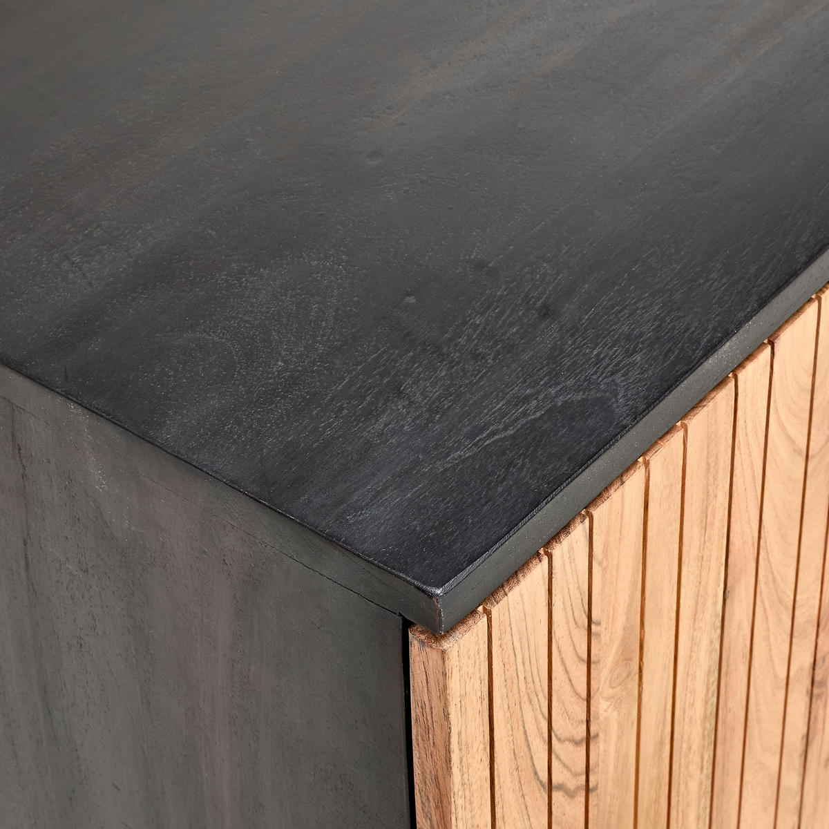SIDEBOARD  in 175/77/40 cm  - Schwarz/Akaziefarben, KONVENTIONELL, Glas/Holz (175/77/40cm) - Livetastic