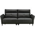 2-SITZER-SOFA  in Echtleder Schwarz   - Schwarz, Design, Leder/Metall (191/98/101cm) - Novel