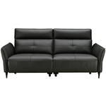 2-SITZER-SOFA  in Echtleder Schwarz   - Schwarz, Design, Leder/Metall (191/98/101cm) - Novel