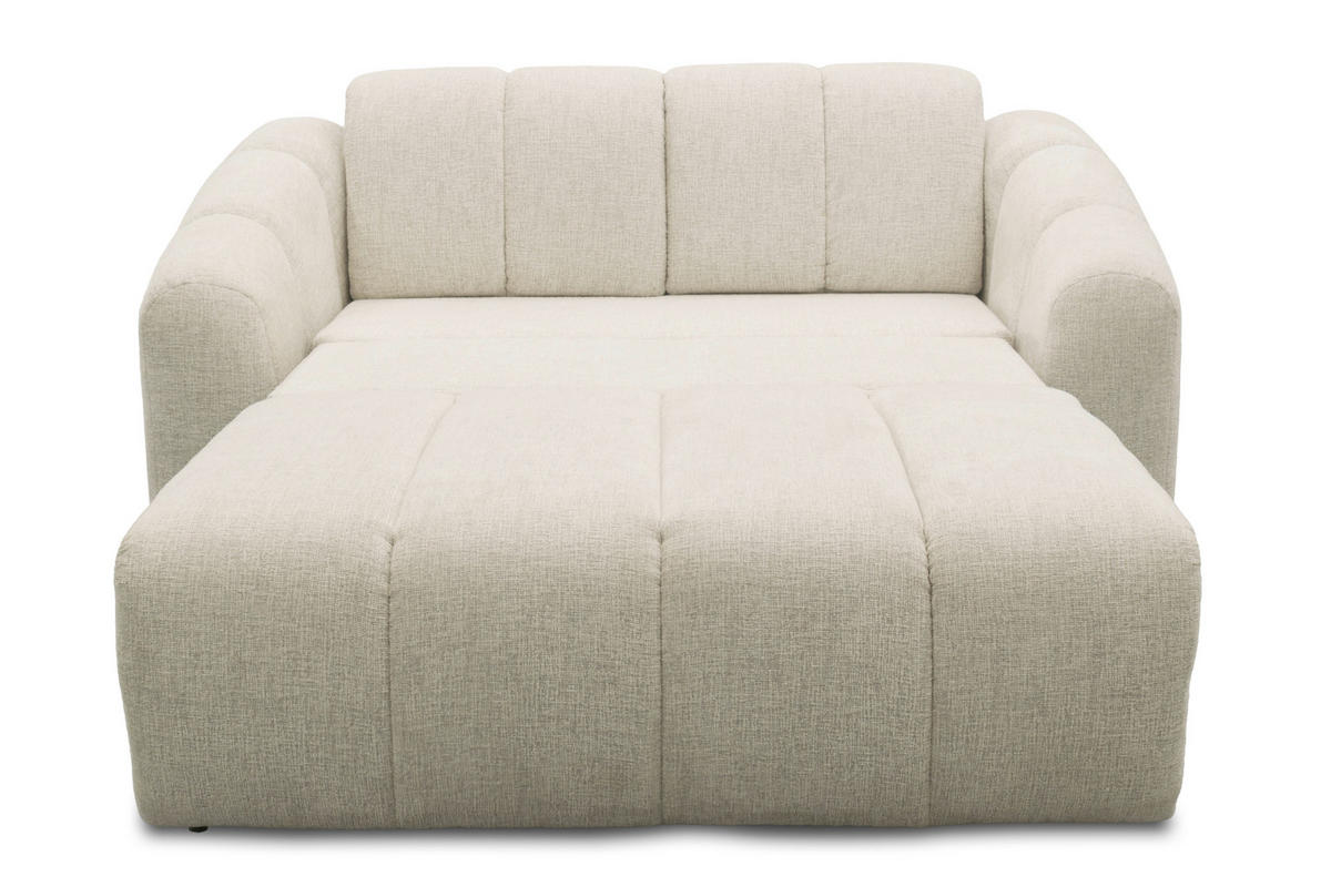 SCHLAFSOFA Chenille Beige  - Beige/Schwarz, MODERN, Kunststoff/Textil (192/85/110cm) - Livetastic