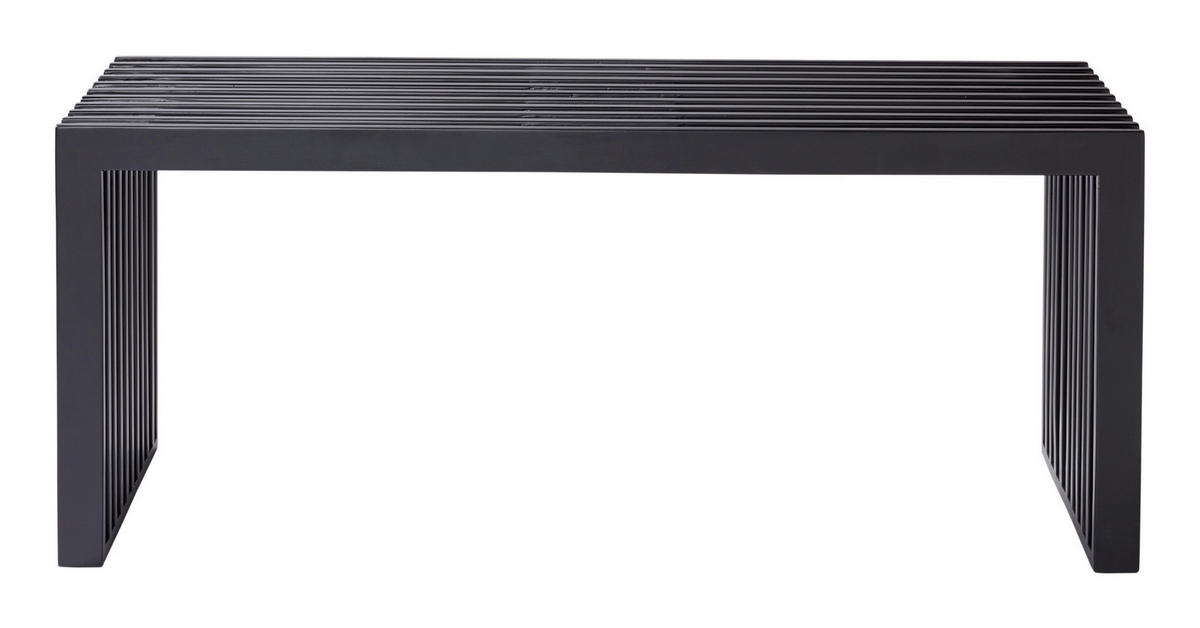 SITZBANK 104/43/35 cm Schwarz Mahagoni vollmassiv  - Schwarz, KONVENTIONELL, Holz (104/43/35cm) - MID.YOU