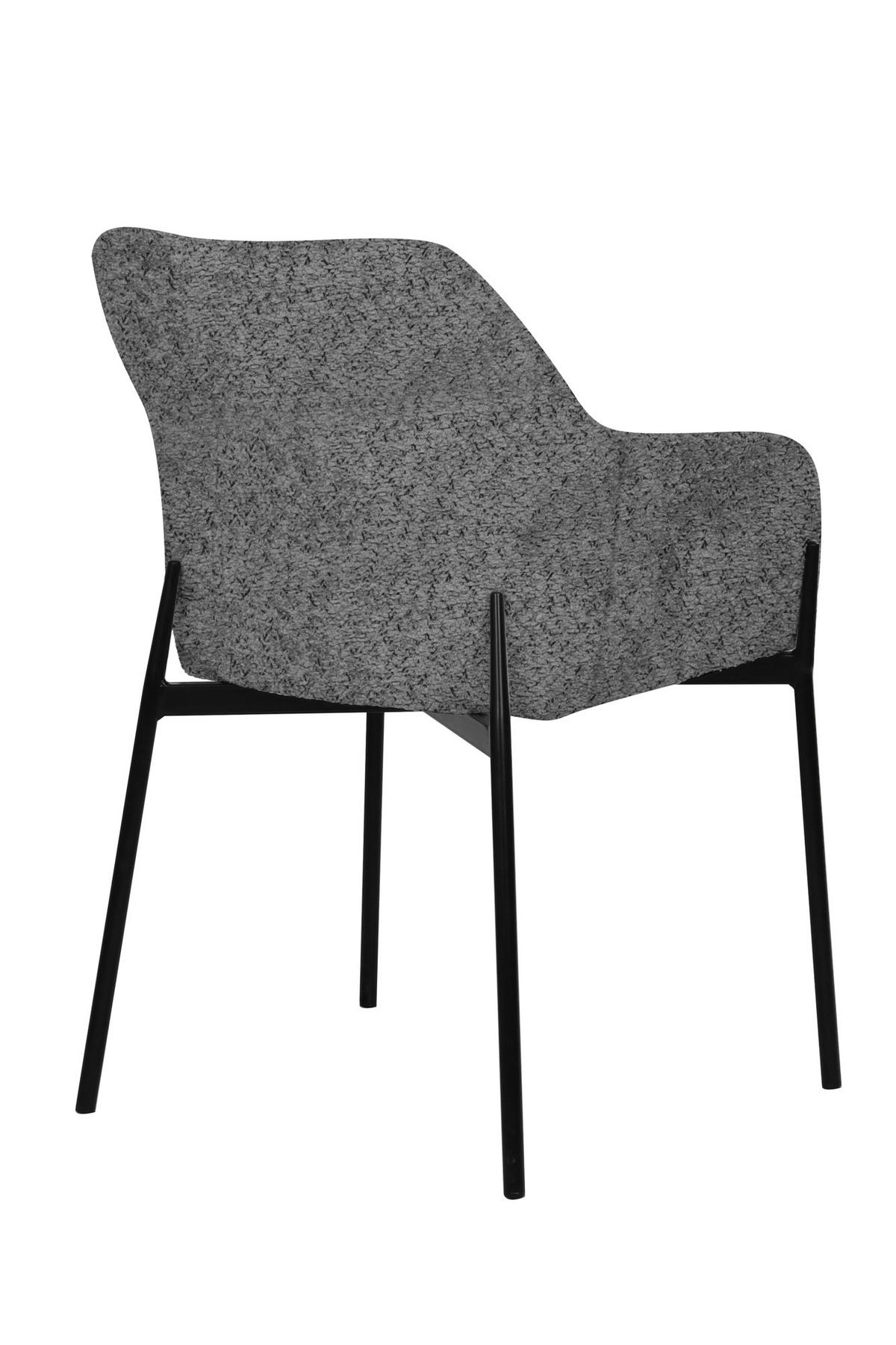 ARMLEHNSTUHL-SET 2 Stück  in Bouclé  - Schwarz/Grau, MODERN, Textil/Metall (63/79/51cm) - MID.YOU