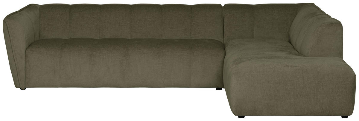 ECKSOFA LIVOLI in Chenille Grün  290/218 cm  - Schwarz/Grün, Design, Textil (290/218cm) - MID.YOU
