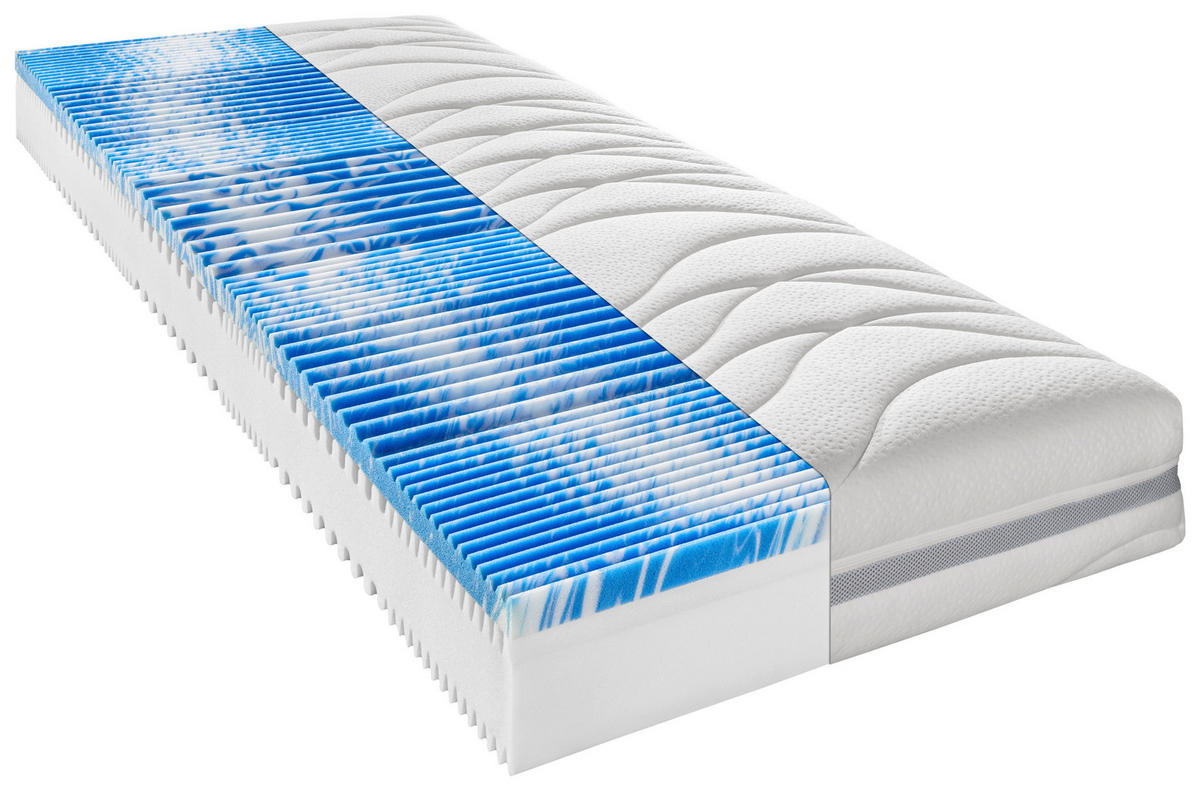 KOMFORTSCHAUMMATRATZE PERFECT TOUCH KS, 80/200 cm, Höhe ca.: 22 cm, H3 = fest, 7-Zonen - Weiß, KONVENTIONELL, Textil (80/200cm) - Sleeptex