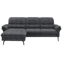 ECKSOFA in Flachgewebe Anthrazit  181/260 cm  - Anthrazit/Schwarz, KONVENTIONELL, Textil/Metall (181/260cm) - Beldomo Speed
