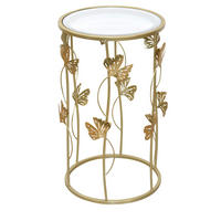 BEISTELLTISCH 34/34/60 cm Goldfarben rund  - Goldfarben, Design, Glas/Metall (34/34/60cm) - MID.YOU