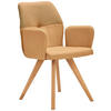 ARMLEHNSTUHL Lederlook, Webstoff  - Currygelb/Eichefarben, Konventionell, Holz/Textil (57/87/63cm) - Valdera