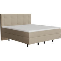 BOXSPRINGBETT 180/200 cm  in Sandfarben  - Sandfarben/Schwarz, KONVENTIONELL, Textil/Metall (180/200cm) - Jensen