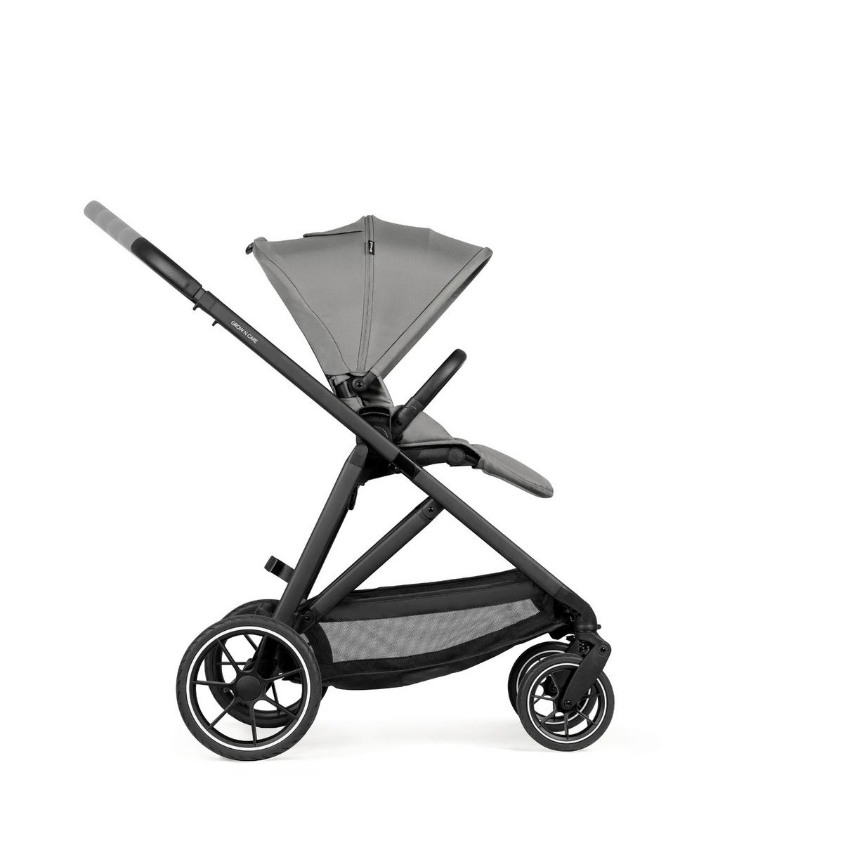 GESCHWISTERWAGEN Grow N Care  - Dunkelgrau/Schwarz, Basics, Textil/Metall (109/60/107-115cm) - Hauck