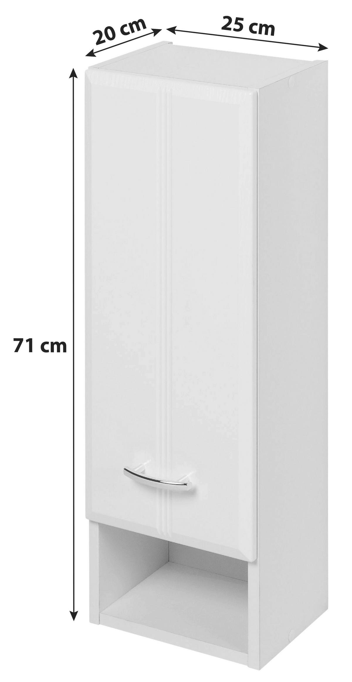 Hängeschrank in Weiss 25/71/20 cm  - Chromfarben/Weiss, Konventionell, Holzwerkstoff/Kunststoff (25/71/20cm) - Held
