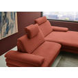 ECKSOFA  in Chenille, Flachgewebe Terracotta  284/180 cm  - Terracotta/Schwarz, Design, Textil/Metall (284/180cm) - Dieter Knoll