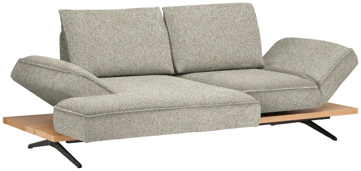 ECKSOFA Chenille Cappuccino  - Schwarz/Cappuccino, Design, Holz/Textil (132/240cm) - Koinor