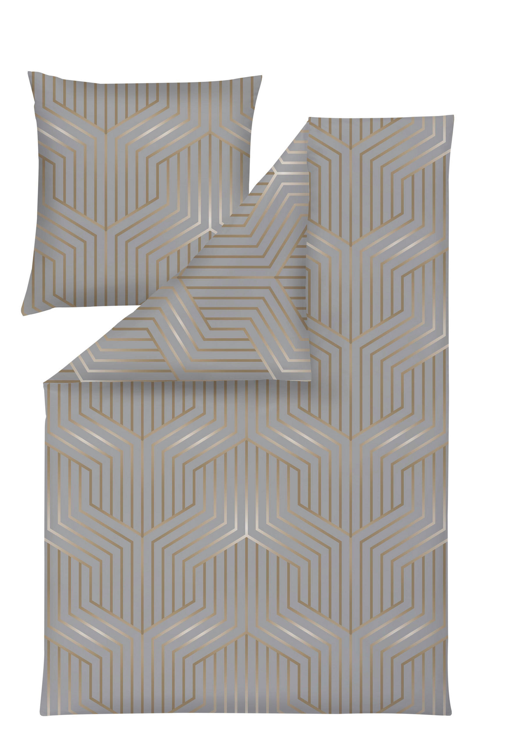 BETTWÄSCHE 2-teilig Atelier Flanell 135/200 cm  - Grau, Design, Textil (135/200cm) - Estella