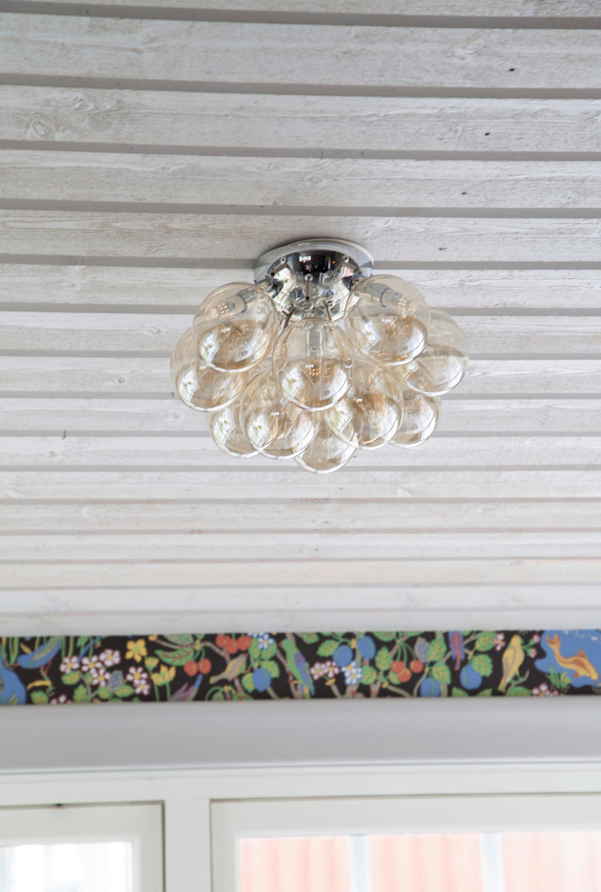 DECKENLEUCHTE Gross 30/20 cm   - Chromfarben/Bernsteinfarben, Design, Glas/Metall (30/20cm) - By Rydéns