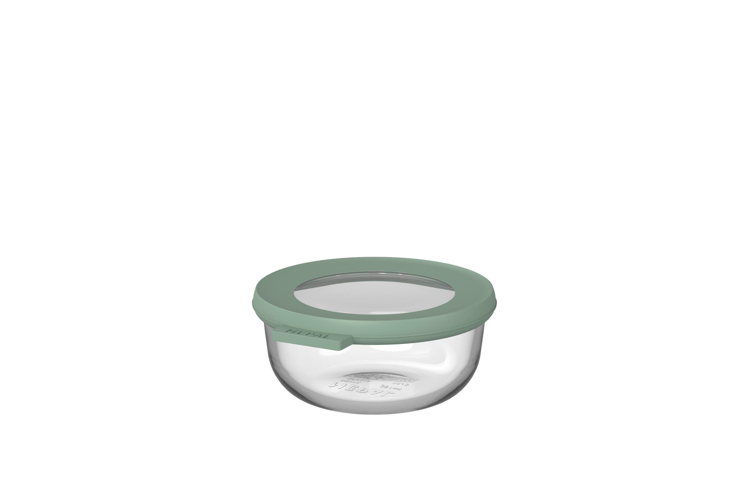 FRISCHHALTEDOSE Cirqula 0,350 L  - Klar/Salbeigrün, KONVENTIONELL, Glas/Kunststoff (12,5/5,8/13,5cm) - Mepal