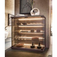 VITRINA,  - Design, steklo/leseni material (117/128/38cm) - Belluti