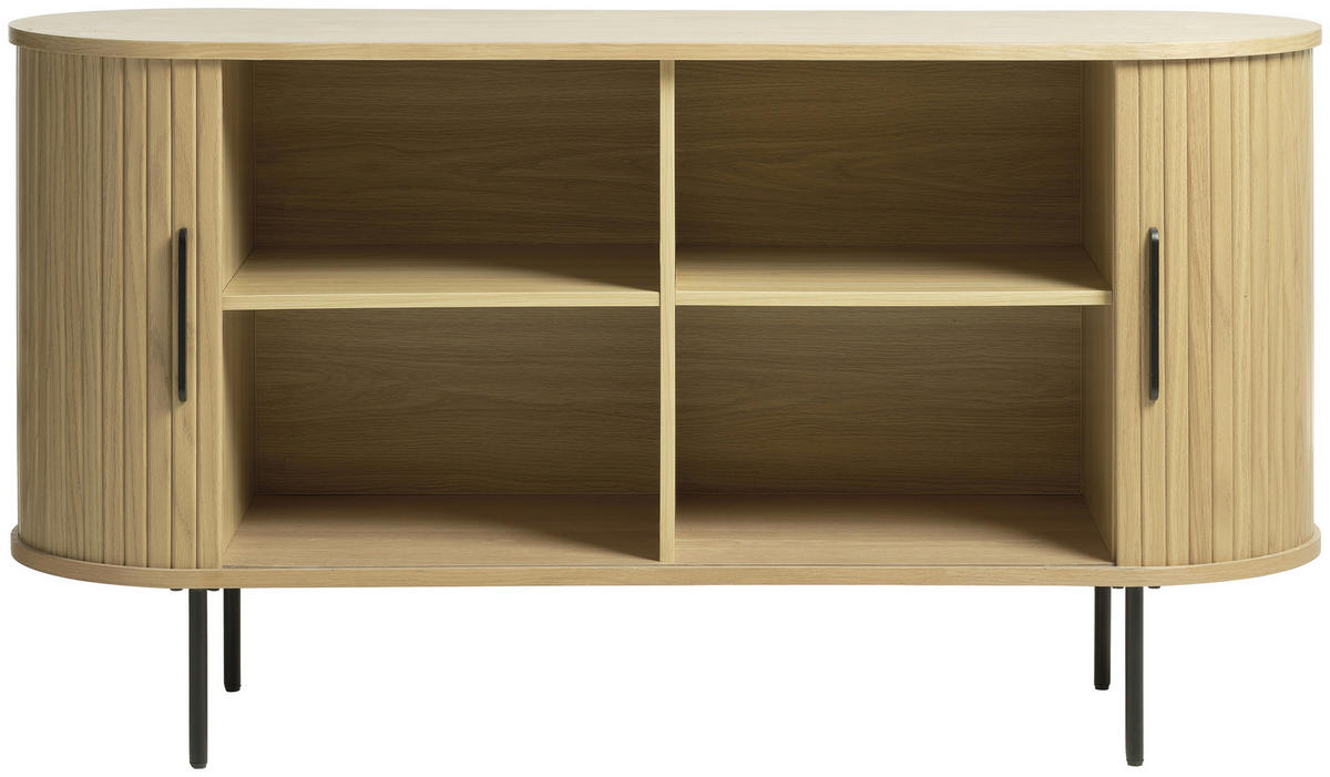 SIDEBOARD Eichefarben  140/76/45 cm  - Eichefarben/Schwarz, Trend, Holz/Holzwerkstoff (140/76/45cm) - Xora