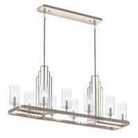 KRONLEUCHTER 113.7/55.8/32.5 cm    - Nickelfarben, Konventionell, Glas/Metall (113.7/55.8/32.5cm) - Elstead Lighting