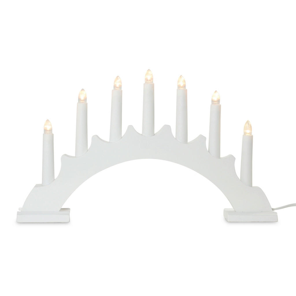 LICHTERBOGEN 4,8/24/40,4 cm   - Weiß, Basics, Holz (4,8/24/40,4cm)