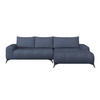 ECKSOFA MAURO Blau Flachgewebe  - Blau/Schwarz, Trend, Textil/Metall (290/175cm) - MID.YOU