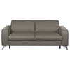 SCHLAFSOFA in Echtleder Schlammfarben  - Schlammfarben/Silberfarben, Design, Leder/Metall (204/84/104cm) - Livetastic