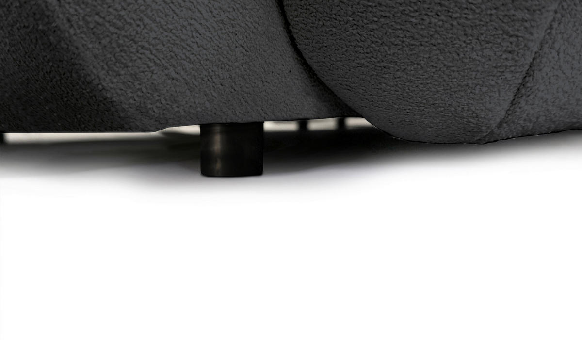 BIGSOFA Webstoff Dunkelgrau  - Dunkelgrau/Schwarz, KONVENTIONELL, Kunststoff/Textil (243/90,5/130cm) - Ambia Home