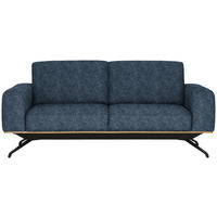 3-SITZER-SOFA in Struktur Blau  - Blau/Schwarz, Design, Holz/Textil (196/85-104/95cm) - Novel