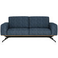 3-SITZER-SOFA  in Struktur Blau  - Blau/Schwarz, Design, Holz/Textil (196/85-104/95cm) - Novel