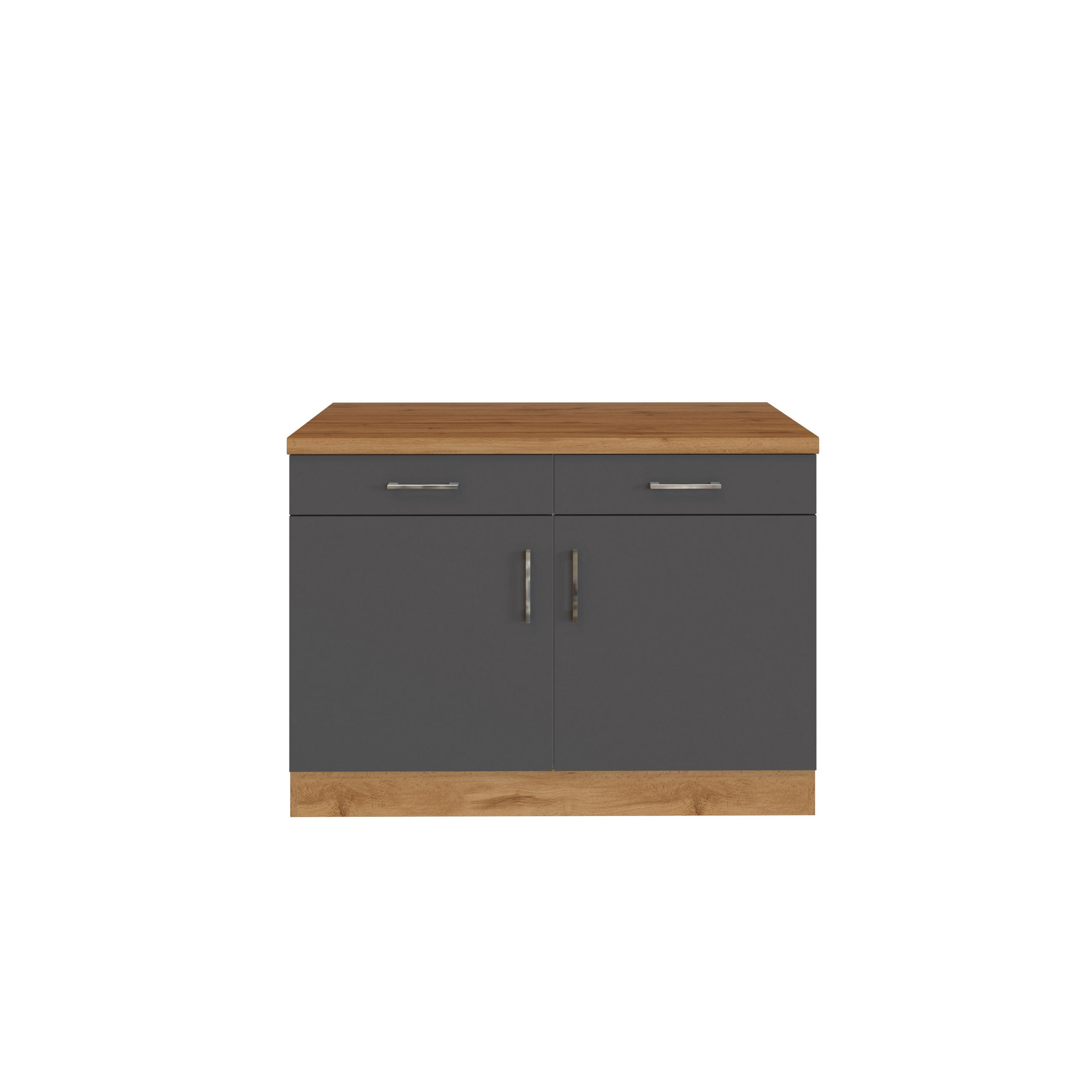 KÜCHENUNTERSCHRANK 100/85/60 cm  in Anthrazit  - Chromfarben/Anthrazit, MODERN, Holzwerkstoff/Metall (100/85/60cm) - Held