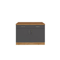 KÜCHENUNTERSCHRANK 100/85/60 cm  in Anthrazit  - Chromfarben/Anthrazit, Modern, Holzwerkstoff/Metall (100/85/60cm) - Held