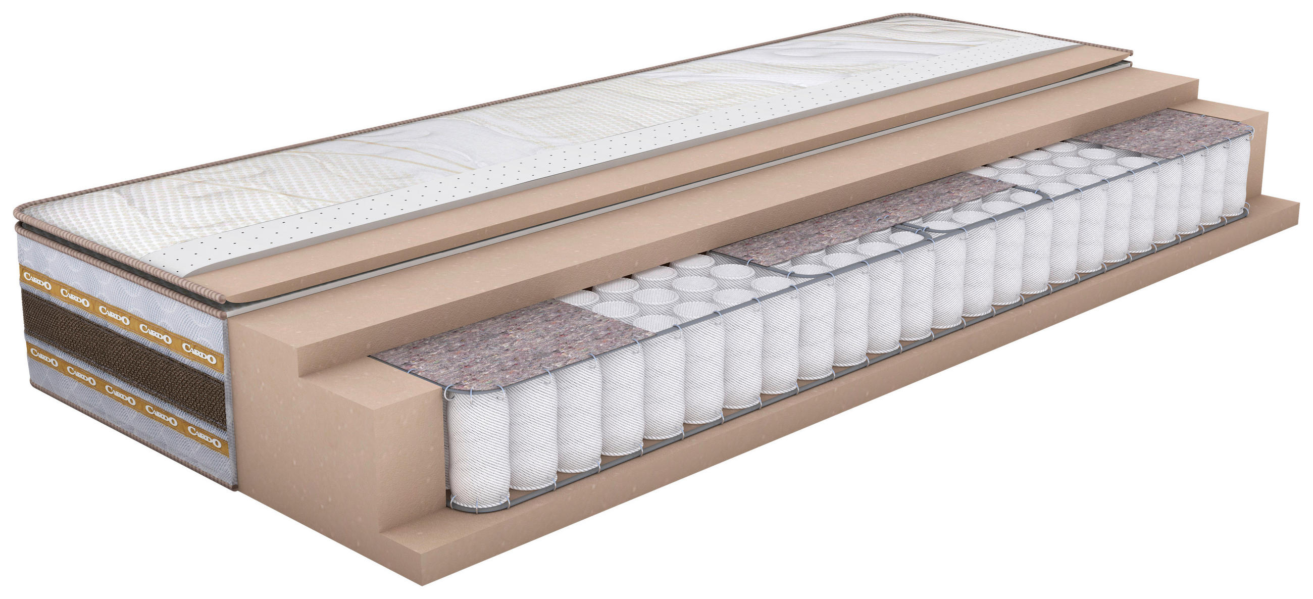 TÁSKARUGÓS MATRAC 160/200 cm  - fehér, Basics, textil (160/200cm) - Cardo