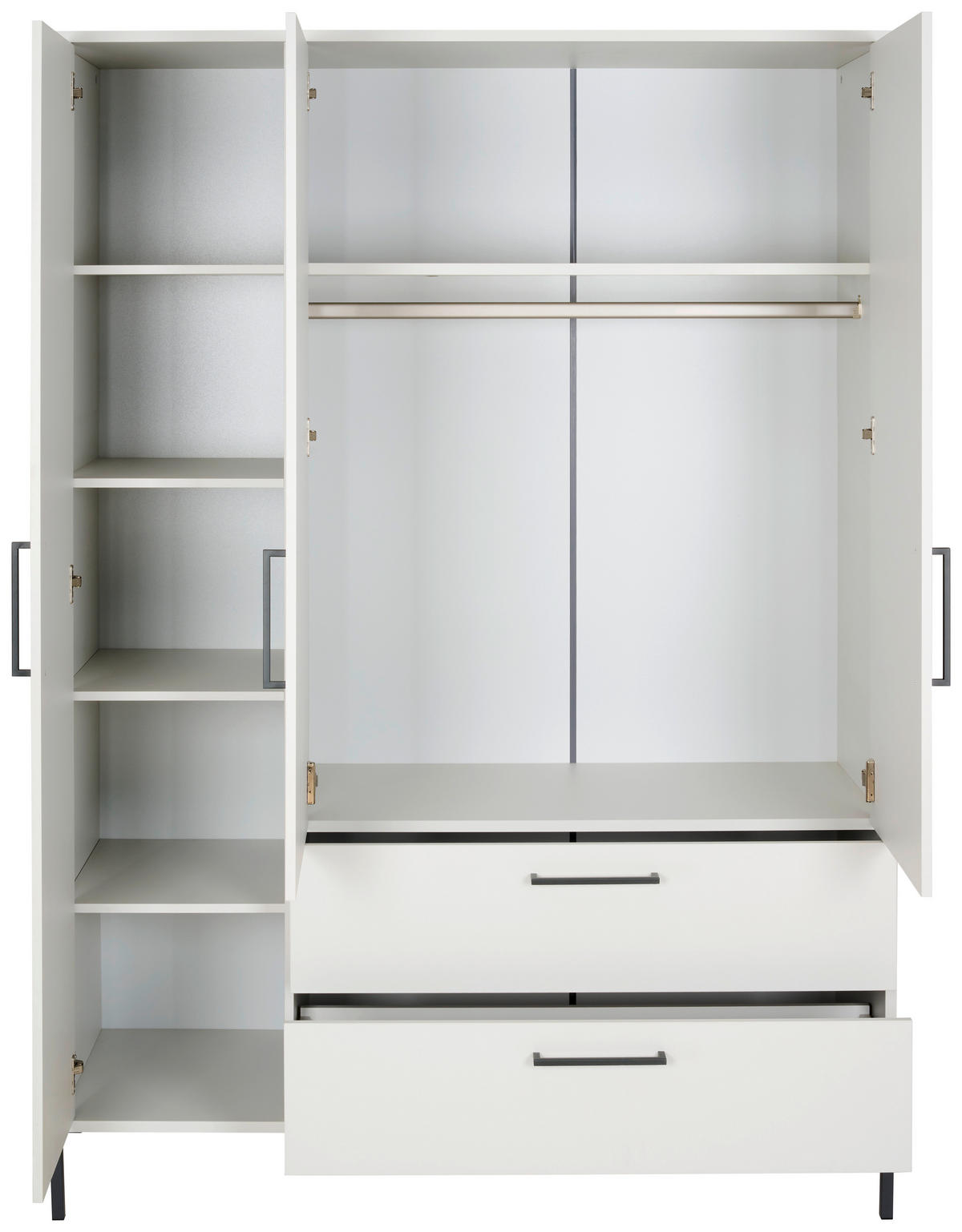 BABYKLEIDERSCHRANK Milan  - Anthrazit/Grau, Basics, Holzwerkstoff/Metall (139/195/51cm) - Jimmylee
