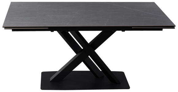 ESSTISCH in Metall, Glas, Keramik 160-240/90/76 cm  - Anthrazit/Schwarz, Design, Glas/Keramik (160-240/90/76cm) - Novel