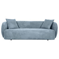 BIGSOFA in Flachgewebe Hellblau  - Schwarz/Hellblau, Konventionell, Kunststoff/Textil (228/73/103cm) - Ambia Home