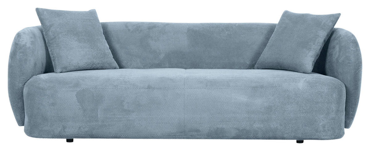 BIGSOFA in Flachgewebe Hellblau  - Schwarz/Hellblau, Konventionell, Kunststoff/Textil (228/73/103cm) - Ambia Home