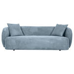 BIGSOFA Flachgewebe Hellblau  - Schwarz/Hellblau, KONVENTIONELL, Kunststoff/Textil (228/73/103cm) - Ambia Home