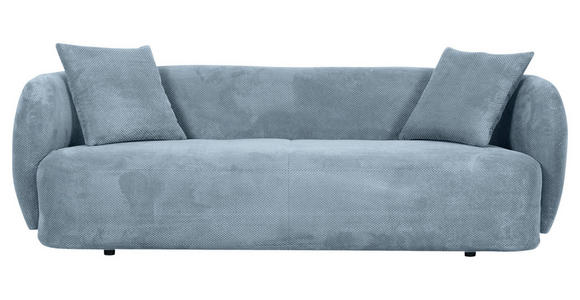 BIGSOFA Flachgewebe Hellblau - Schwarz/Hellblau, KONVENTIONELL, Kunststoff/Textil (228/73/103cm) - Ambia Home