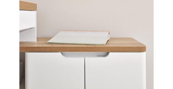 ECKSCHREIBTISCH 140/118/76 cm  in Weiß, Eichefarben  - Eichefarben/Weiß, KONVENTIONELL, Holzwerkstoff (140/118/76cm) - Venda