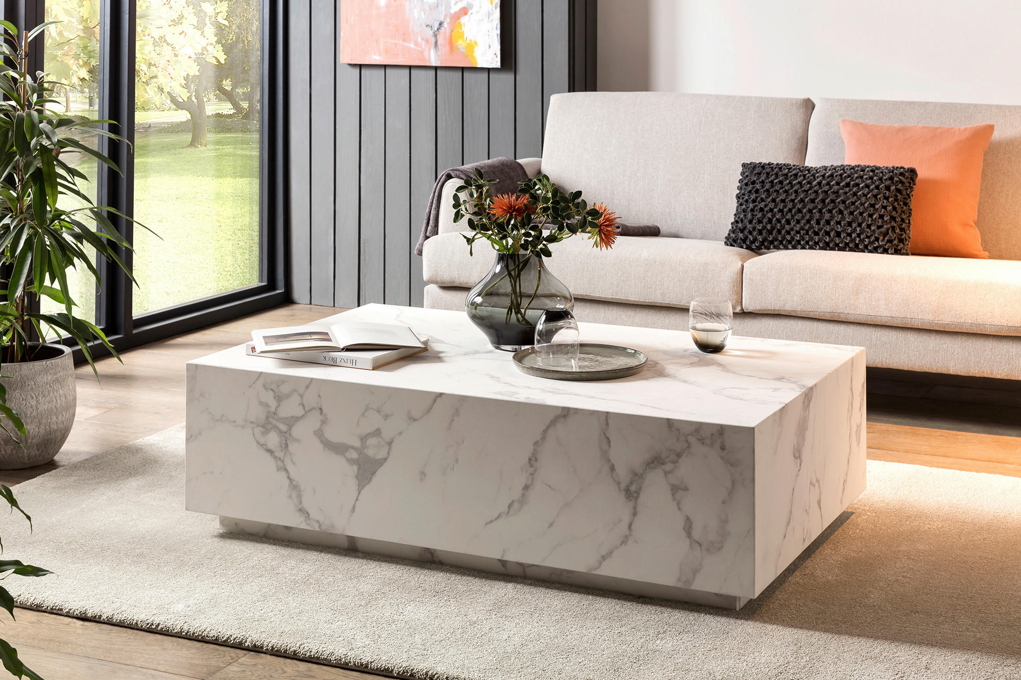 COUCHTISCH 120/75/35 cm rechteckig Weiß  - Weiß, Design, Holzwerkstoff (120/75/35cm) - Livetastic
