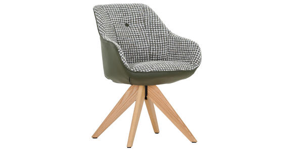 ARMLEHNSTUHL  in Chenille, Lederlook  - Eichefarben/Weiß, MODERN, Holz/Textil (60/83/65cm) - Novel