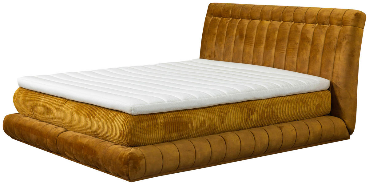 BOXSPRINGBETT 180/200 cm  in Currygelb  - Currygelb, Design, Textil (180/200cm) - Esposa
