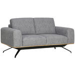 2-SITZER-SOFA in Struktur Grau  - Schwarz/Grau, Design, Holz/Textil (166/85-104/95cm) - Novel