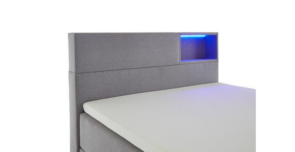 BOXSPRINGBETT 120/200 cm in Hellgrau - Hellgrau/Schwarz, Design, Holz/Textil (120/200cm) - Xora