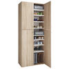 SCHUHSCHRANK  in 70/182/37 cm  - Eichefarben/Silberfarben, KONVENTIONELL, Holzwerkstoff/Kunststoff (70/182/37cm) - MID.YOU