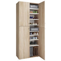 SKOSKÅP  i 70/182/37 cm  - silver/svart, Klassisk, trämaterial/plast (70/182/37cm) - MID.YOU