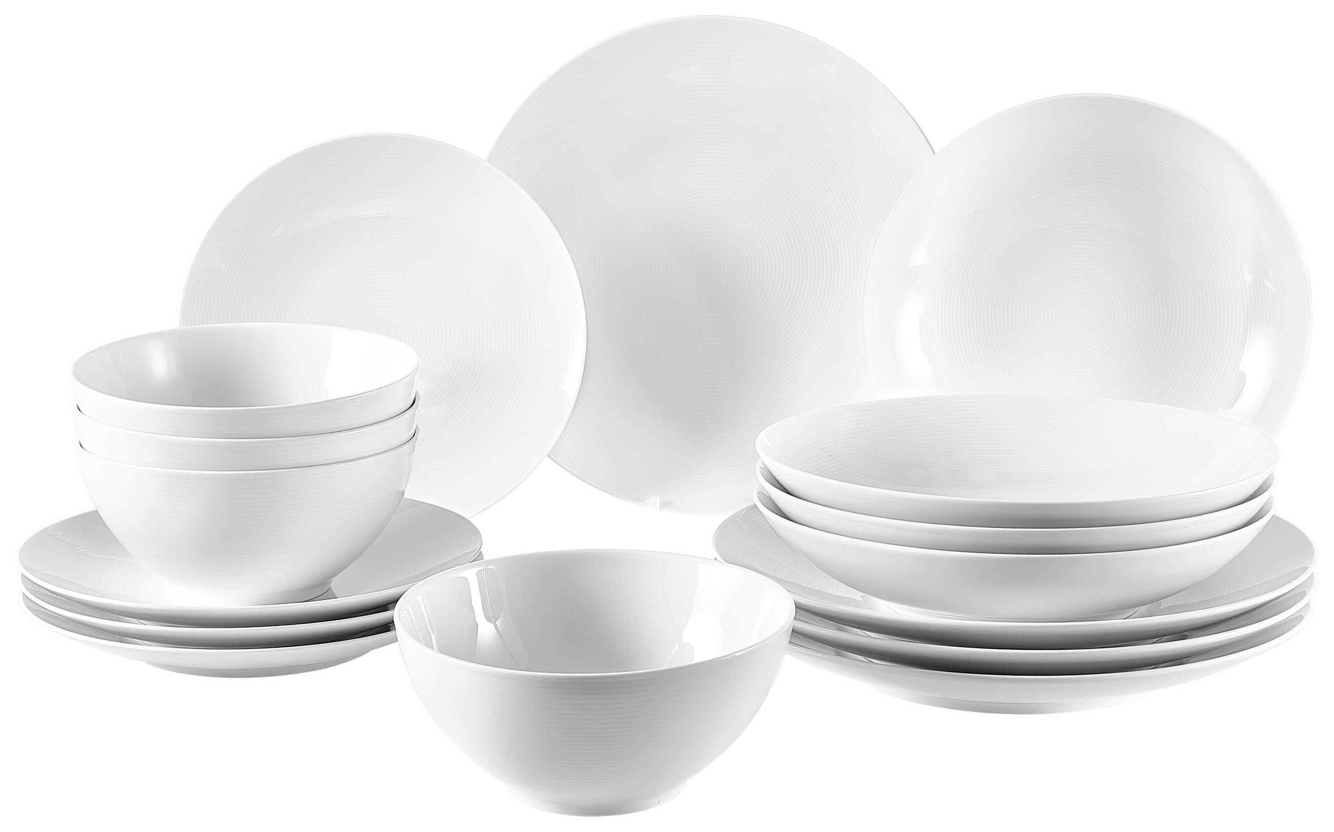 KOMBISERVICE Weiß Loft 16-teilig 4 Personen  - Weiß, Basics, Keramik (33,7/30/38,5cm) - Thomas