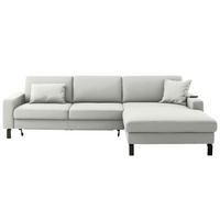 ECKSOFA Cord Grauweiss  - Schwarz/Grauweiss, Design, Textil/Metall (298/185cm) - Pure Home Lifestyle